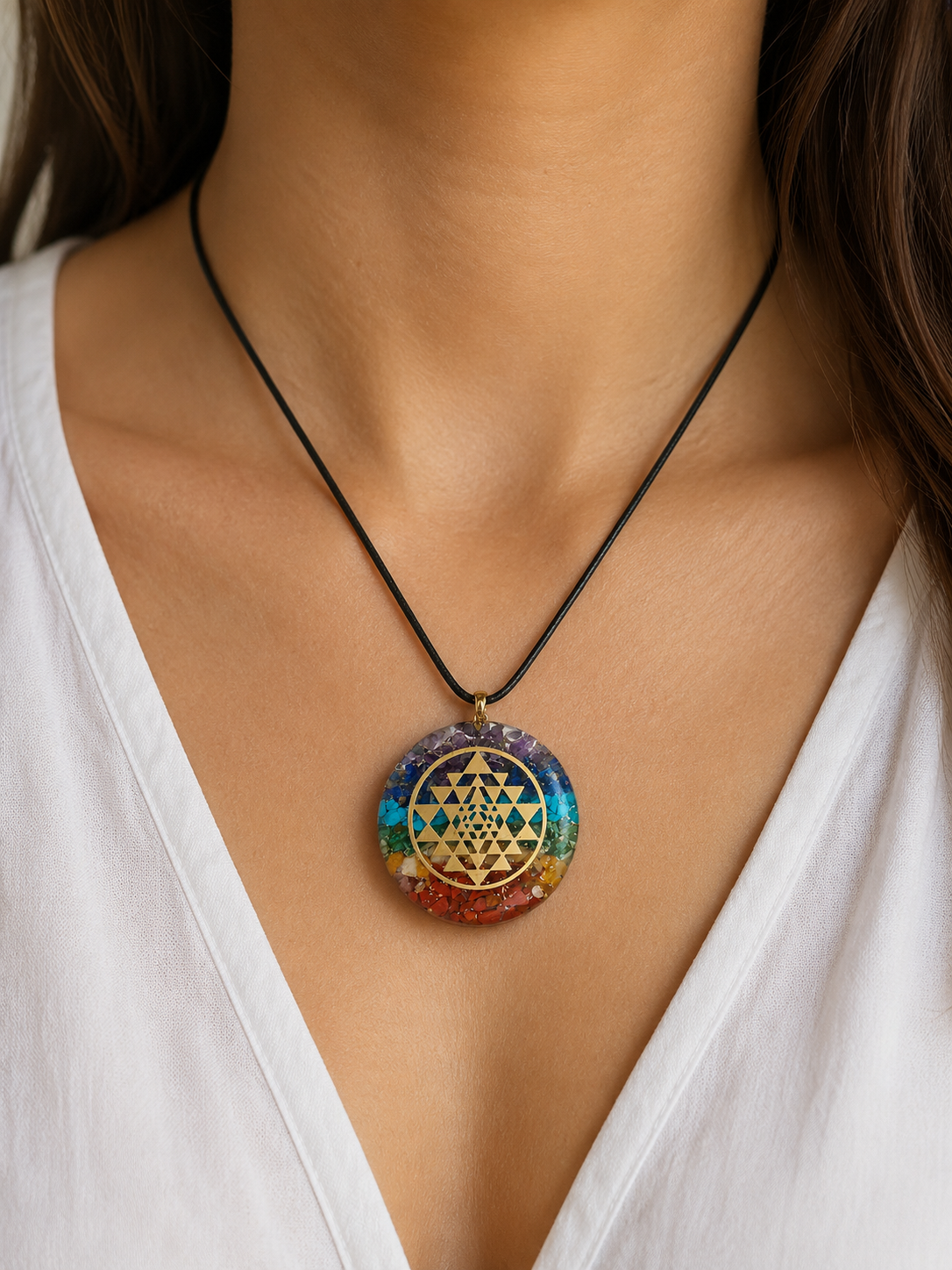 Orgonit Chakra-Anhänger "Sri Yantra"