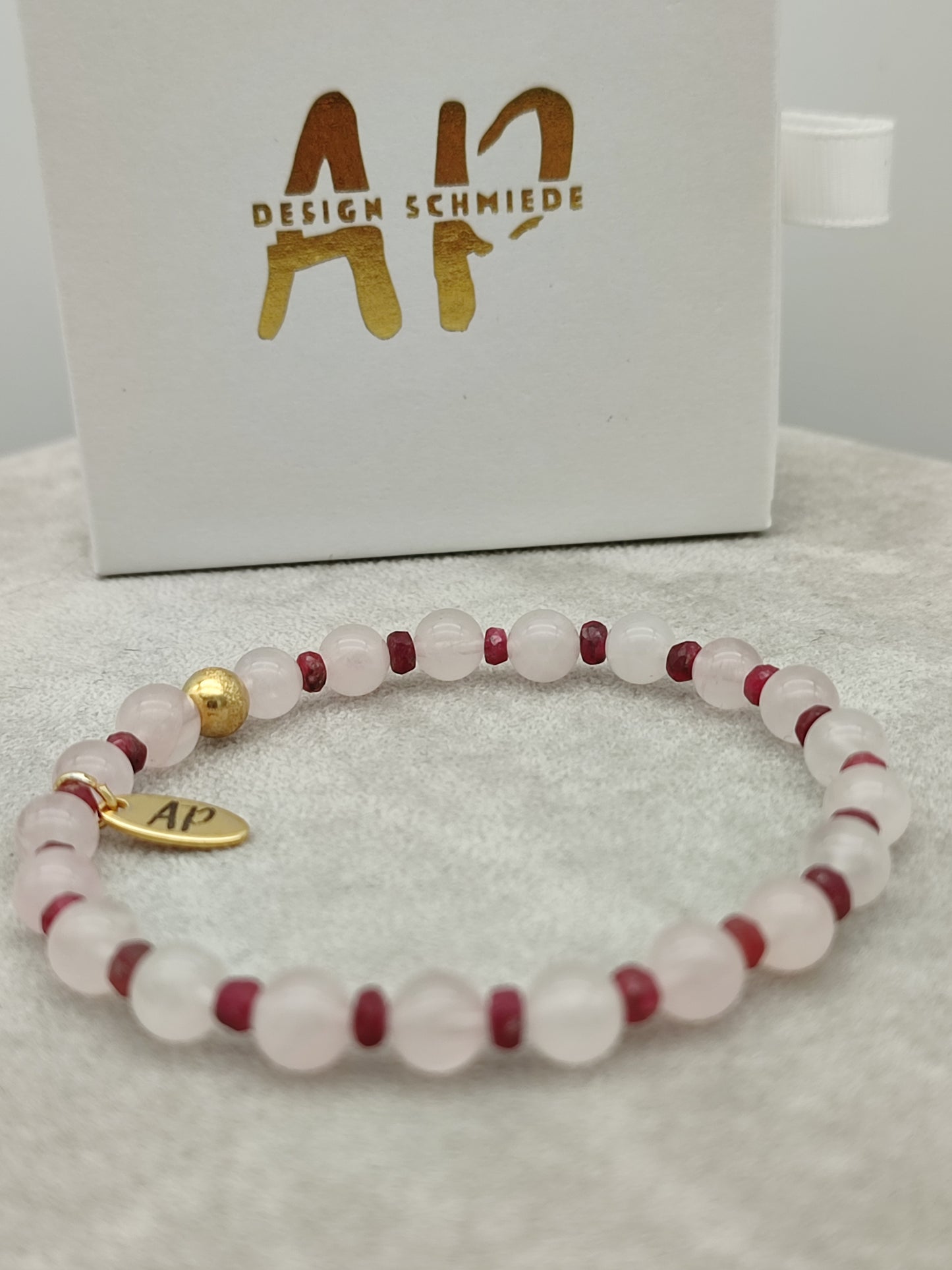 Rubin/ Rosenquarz Armband ( Widder)