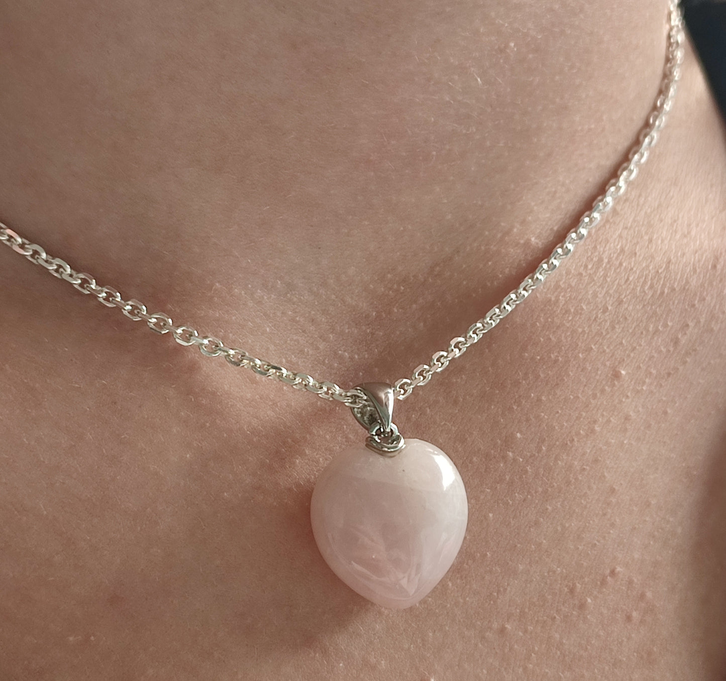 Rosenquarz Herz Anhänger