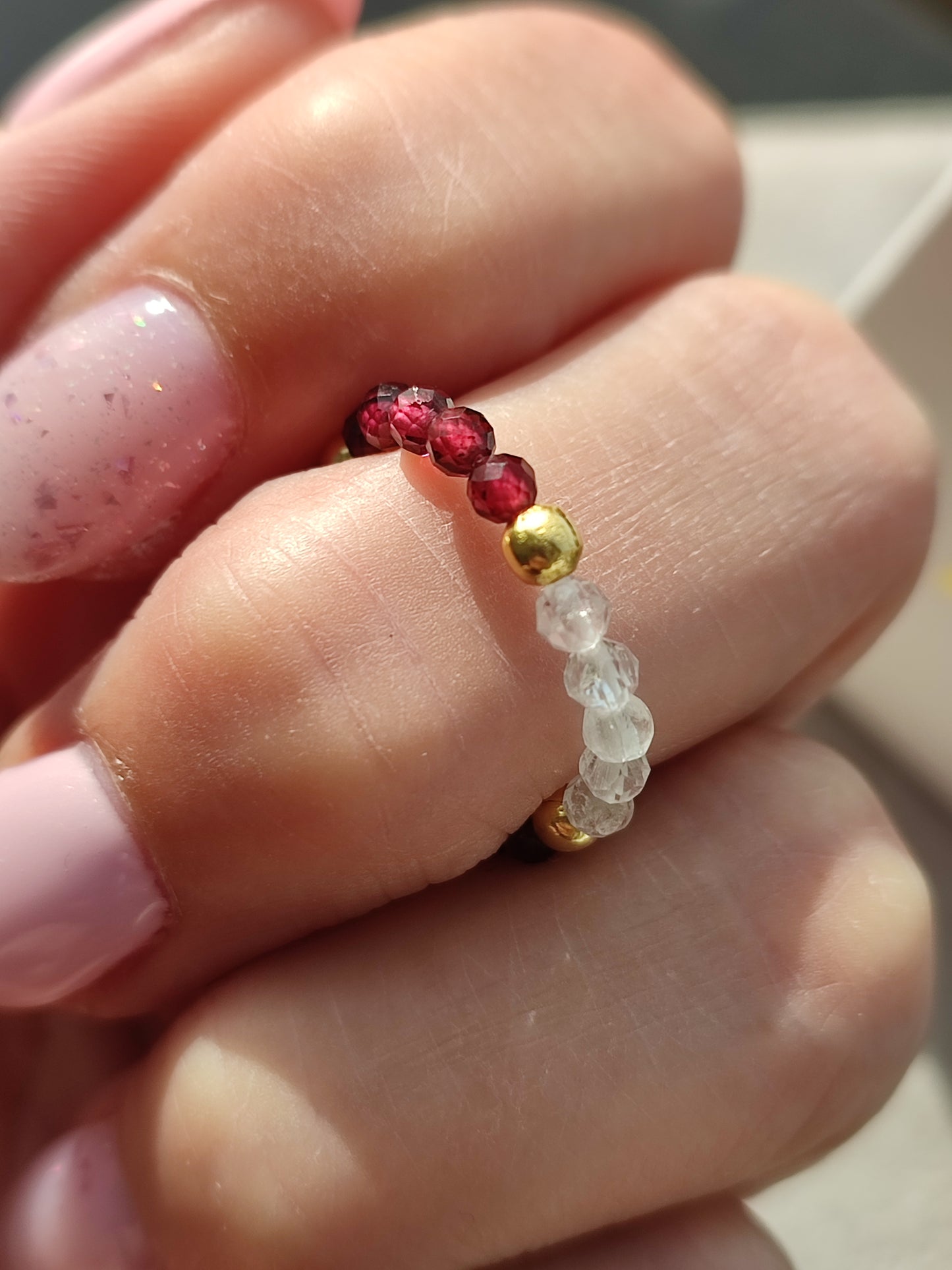 Granat / Bergkristall - Ring