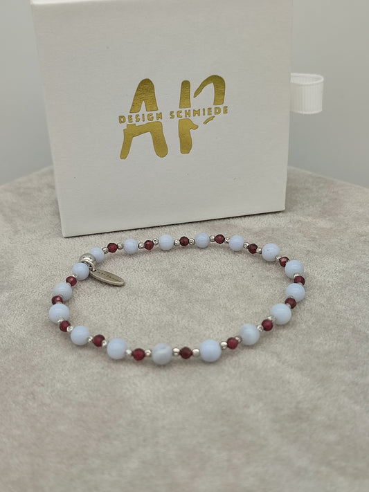 Chalcedon / Granat Armband