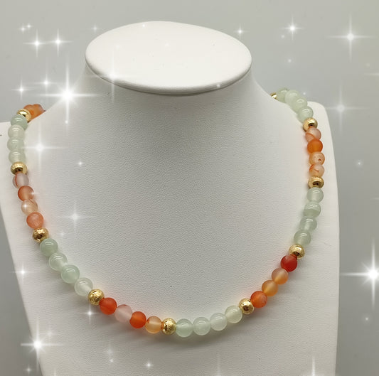 Karneol/ Serpentin Kette