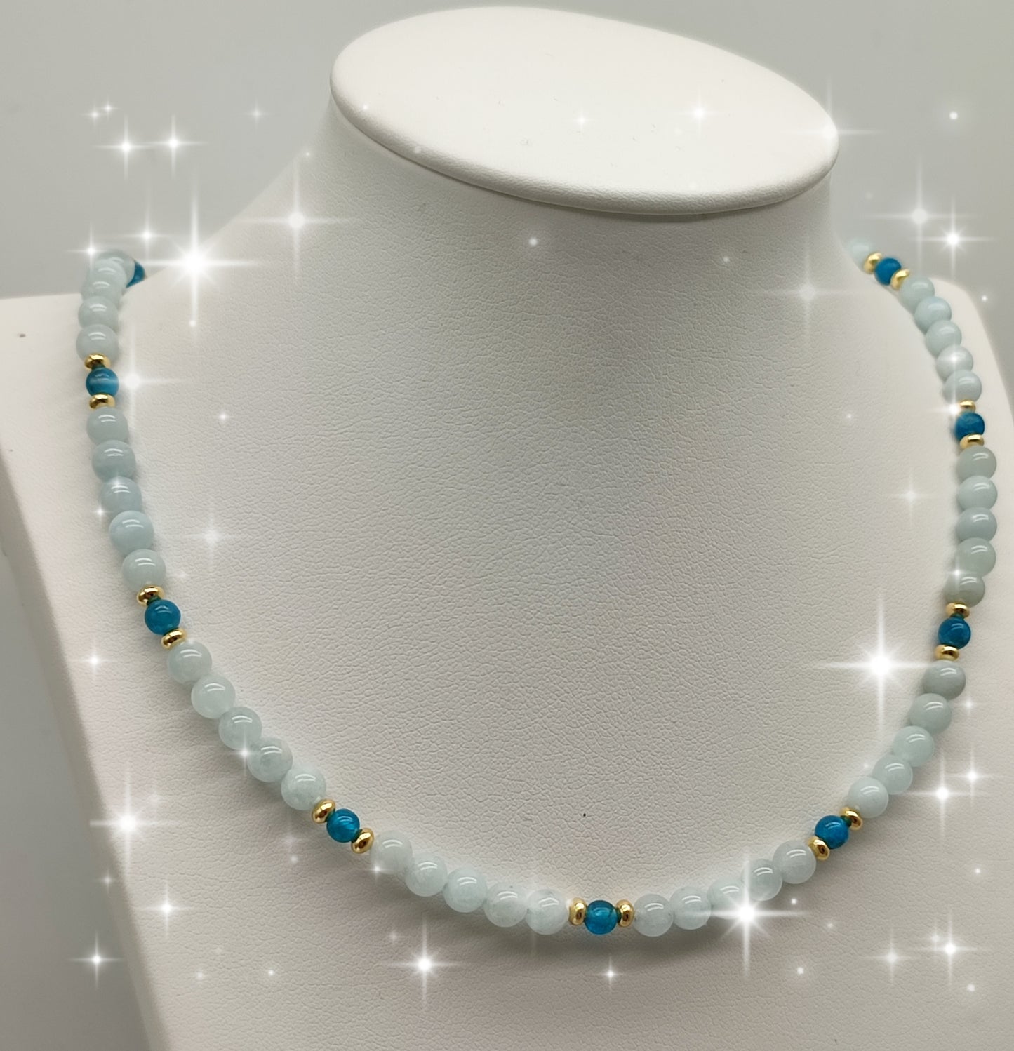 Aquamarin Apatit Kette