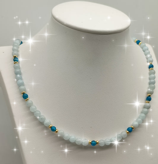 Aquamarin Apatit Kette