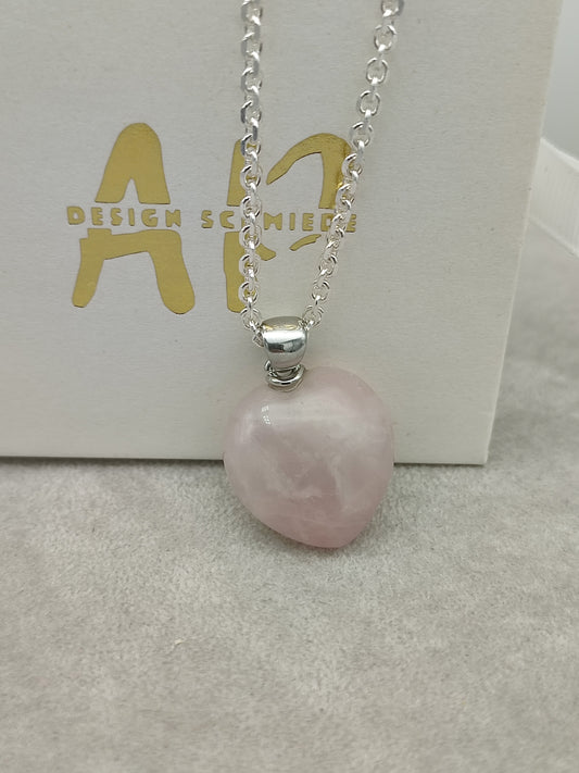 Rosenquarz Herz Anhänger