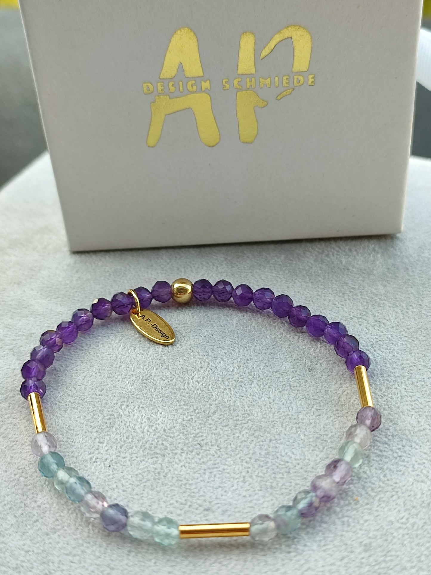 Amethyst/ Fluorit Armband