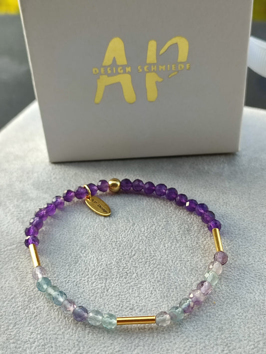 Amethyst/ Fluorit Armband