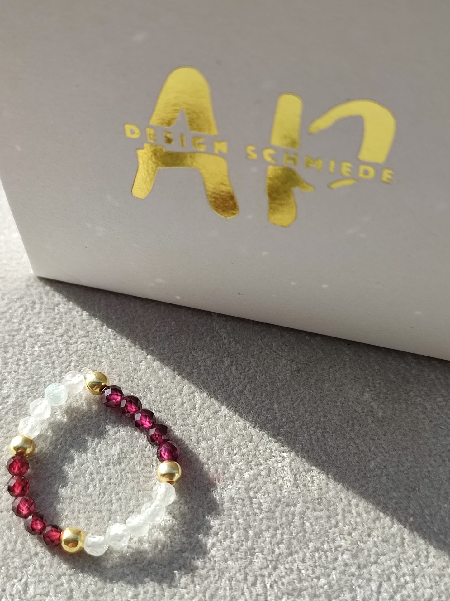 Granat / Bergkristall - Ring