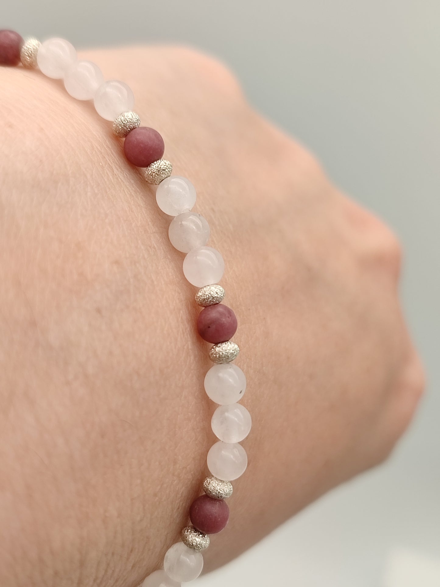 Rosenquarz & Rhodonit Armband Sternzeichen Stier